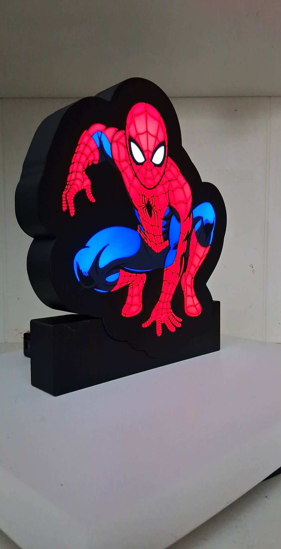 spiderman LED light box – custom 3D printed – Lit Layer Creations